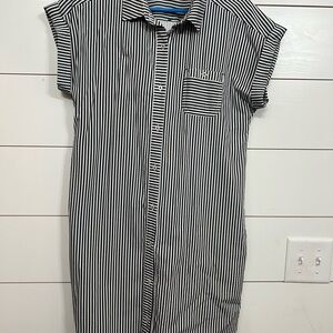Black and White Striped Shirt Dress